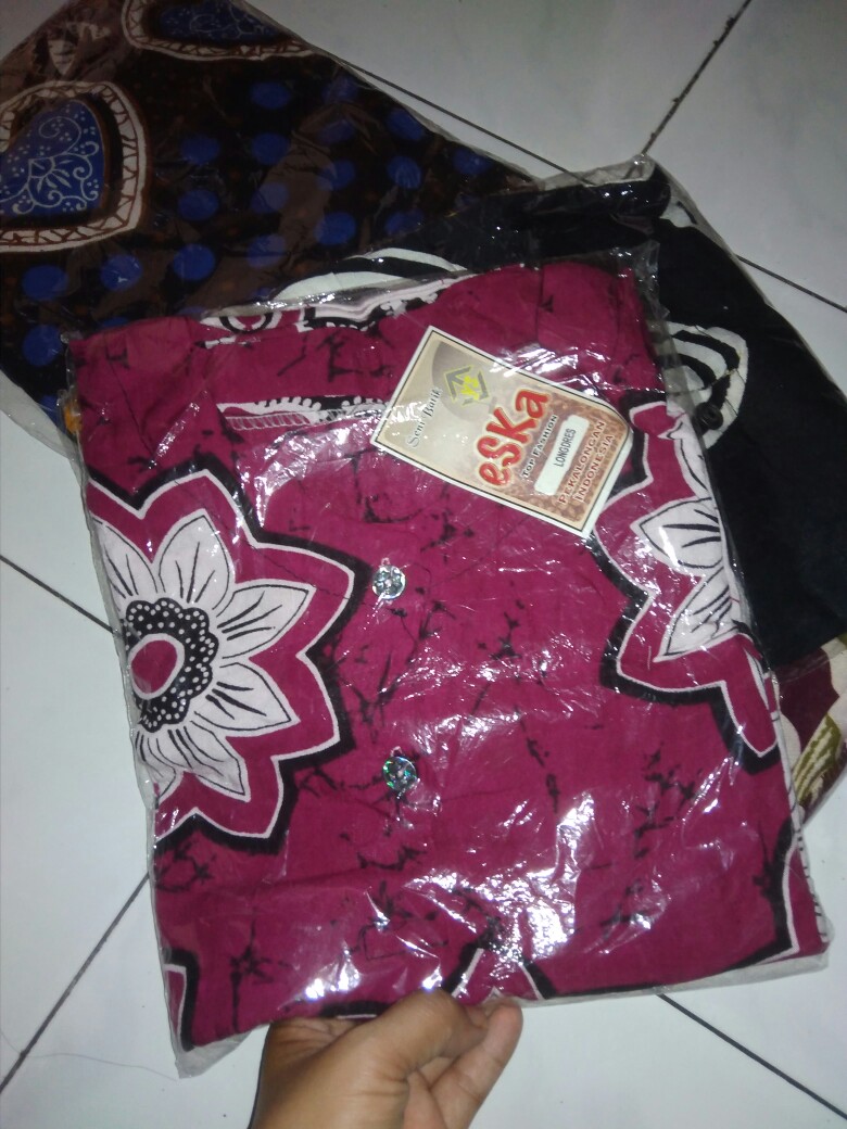 Daster Kencana Ungu Batik - Daster Lengan Panjang Murah Produsen Daster Abstrak Remekan Pekalongan