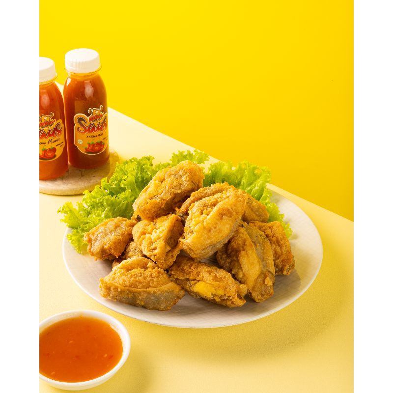 

Tahu Walik Ayam Keju Frozen Kraux2 (1Pack isi 10pcs + 1cup Saos Asam Manis)