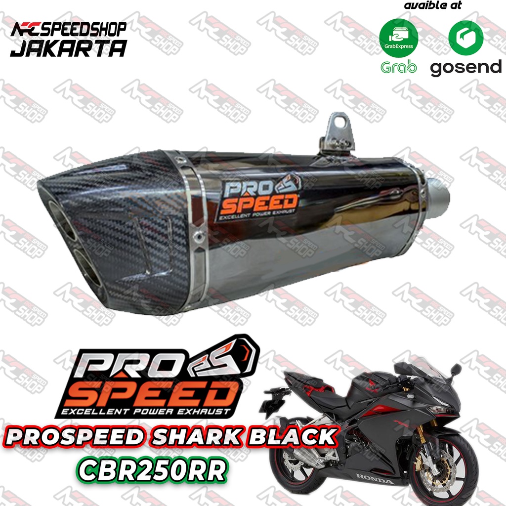 Knalpot Prospeed Shark Black New Honda CBR 250 RR Prospeed Exhaust