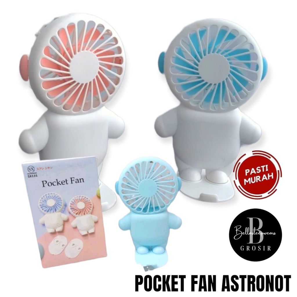 KIPAS ANGIN MINI HAND POCKET FAN GENGGAM BERDIRI DUDUK STAND BONEKA ASTRONOT