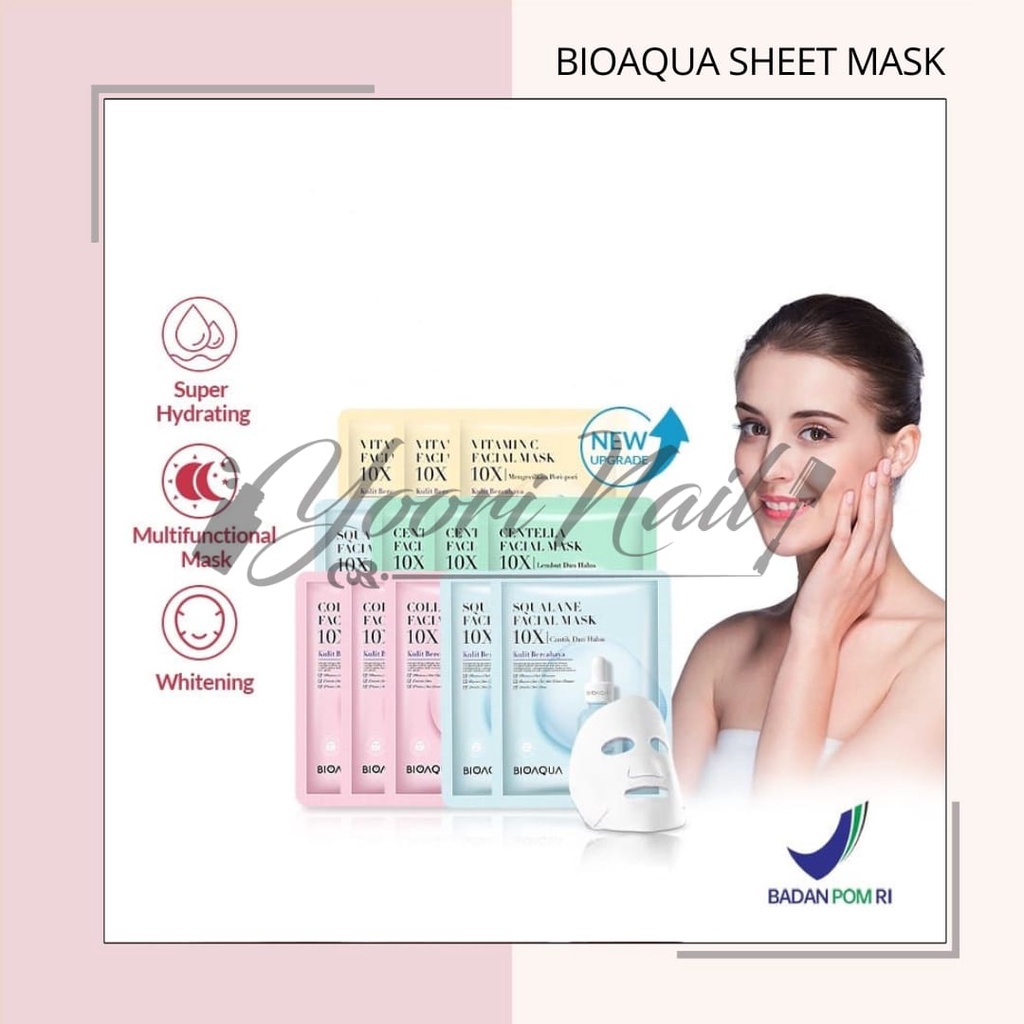 Bioaqua sheet mask 10x the effect masker wajah ada BPOM