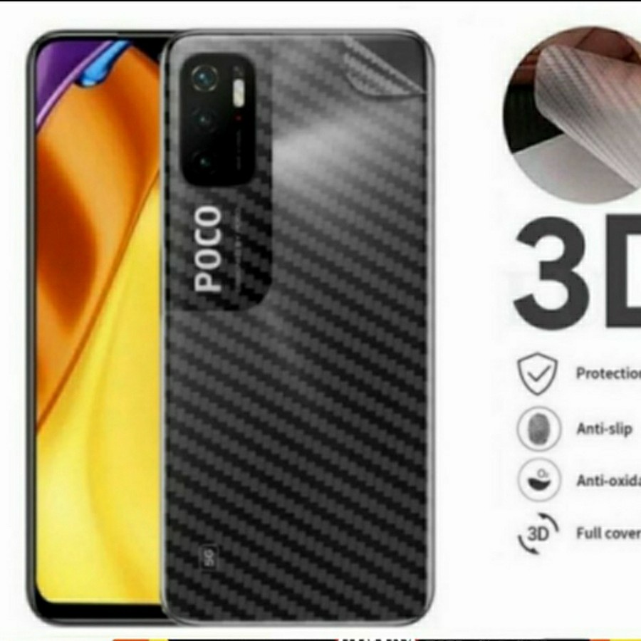 XIAOMI POCOPHONE POCO C40 M4 PRO X3 GT M3 M3 PRO X3 PRO X3 NFC F3 5G ANTI GORES BELAKANG SKIN CARBON, GARSKIN KARBON ANTI JAMUR BUAT PELINDUNG BELAKANG PROTECT BACK