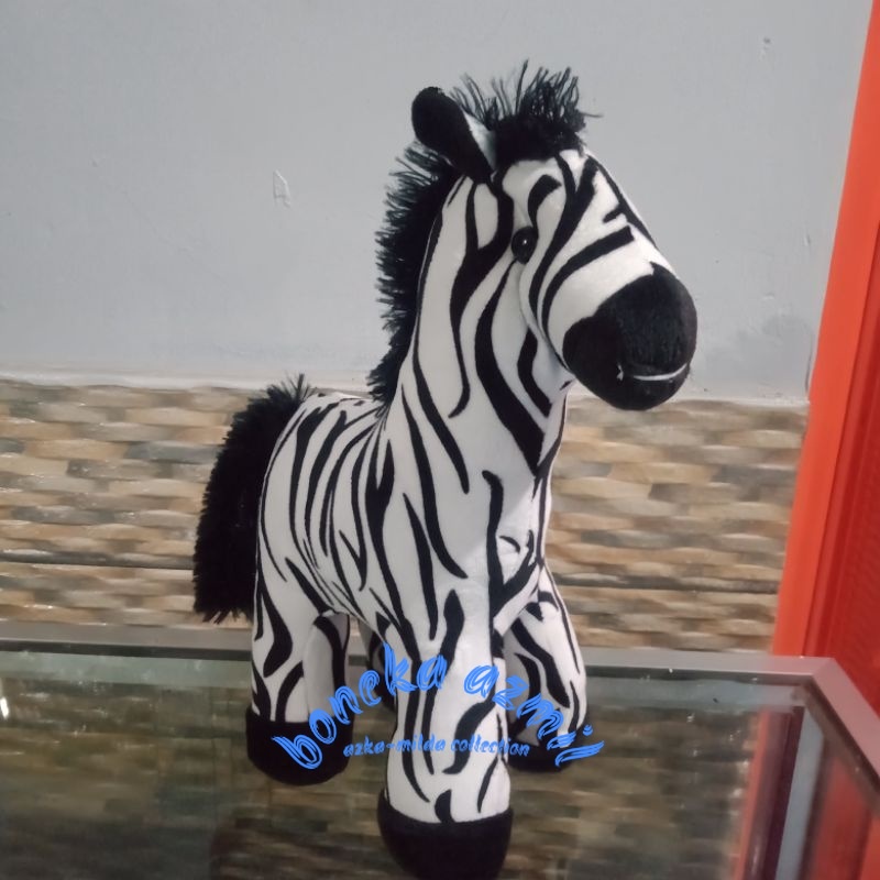 Boneka kuda zebra ukuran 35 cm size l