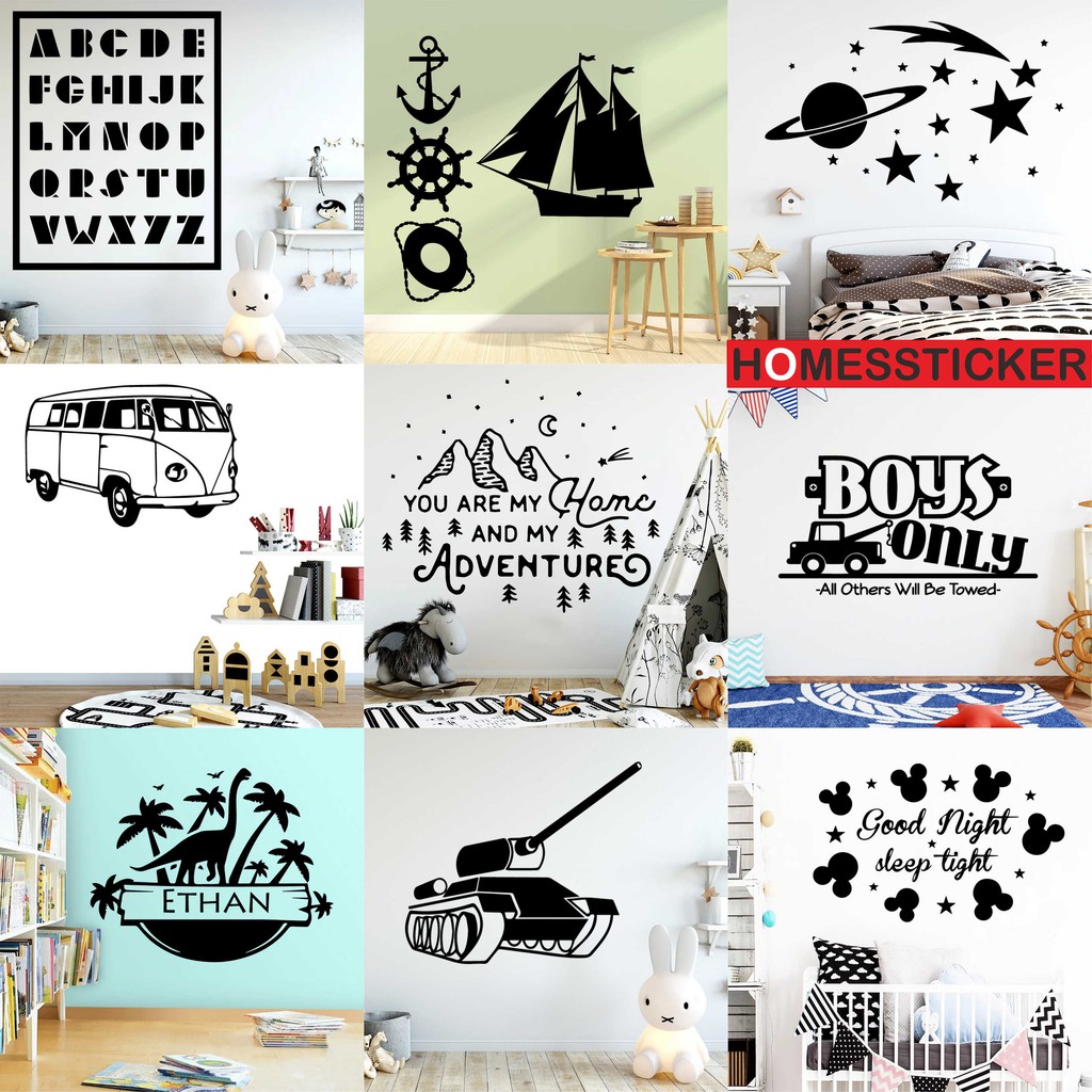Wall Sticker Stiker Dinding Kamar Tidur Anak Cowok Cewek Bisa Custom