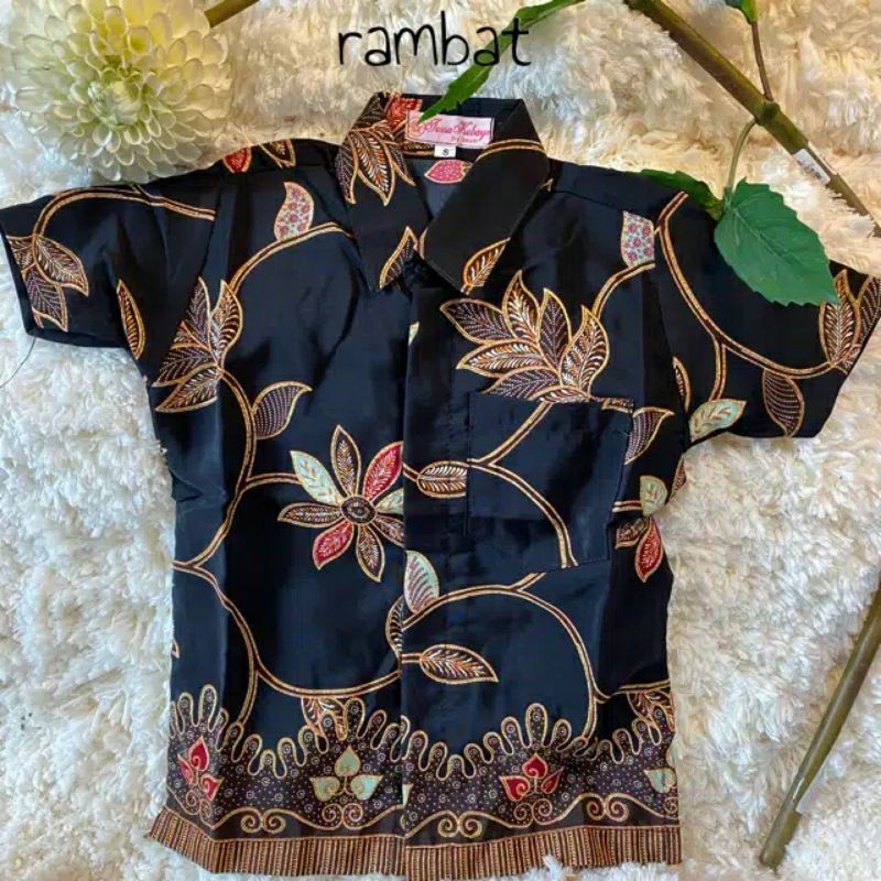 kemeja batik anak / hem batik pendek / kemeja batik anak sd