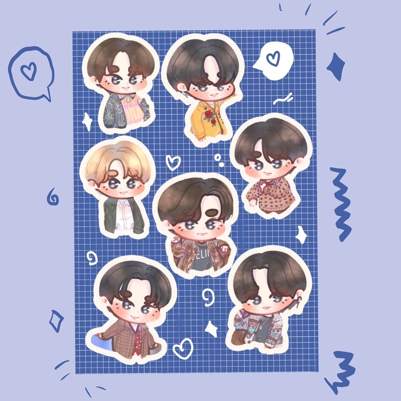 seventeen sticker stiker svt fan art chibi chiby carat