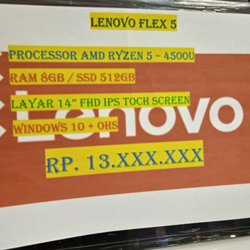 LENOVO FLEX 5 RYZEN 5 4500U 8GB SSD 512GB