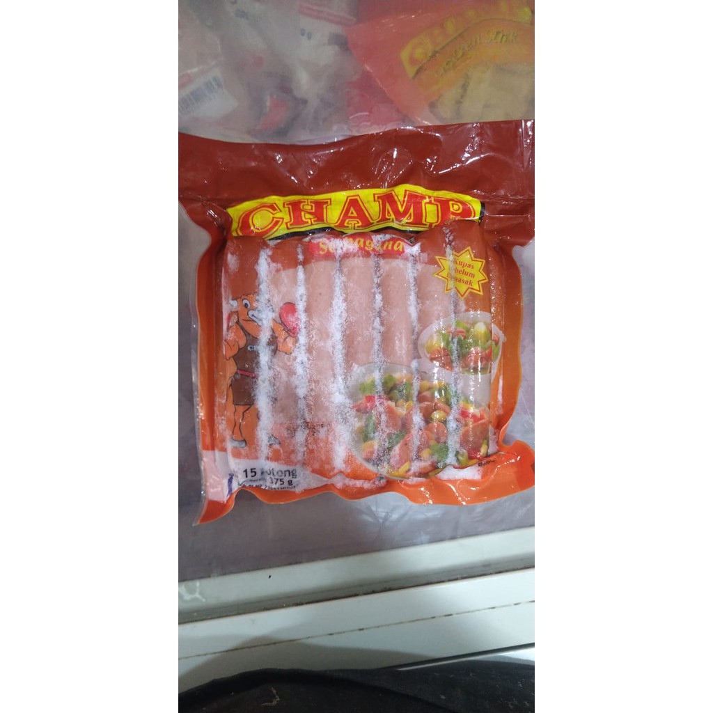 

Champ sosis ayam dan sapi 375gr (isi 15).