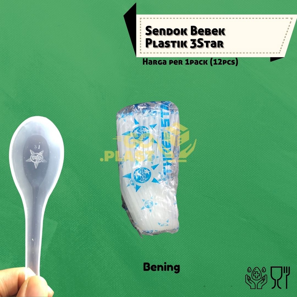 [144PCS] THREESTAR SENDOK BEBEK PLASTIK