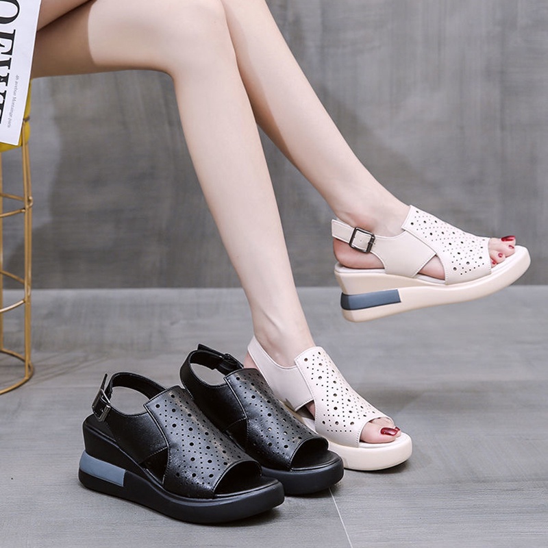 Sepatu Sandal Wanita Tinggi Import Tersedia Size Kecil 34 35 Sandal Cewek Wedges Kekinian Hits Murah Ringan