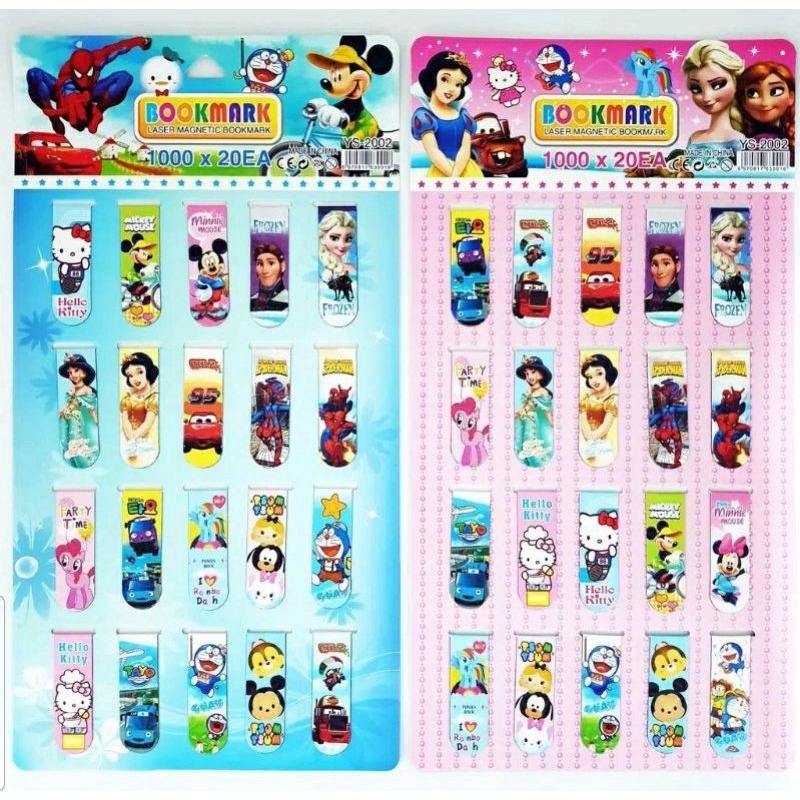

N_S_Y Pembatas Buku Magnet Karakter 1pak isi 20 pembatas buku magnet untuk gambar di jamin anak2 suka