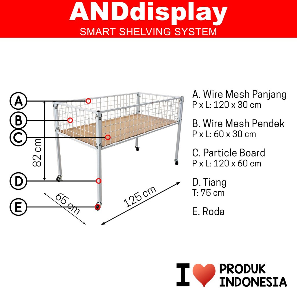 RAK OBRAL WIREMESH 60*120 CM BOX WAGON KERANJANG SERBAGUNA ANDDISPLAY