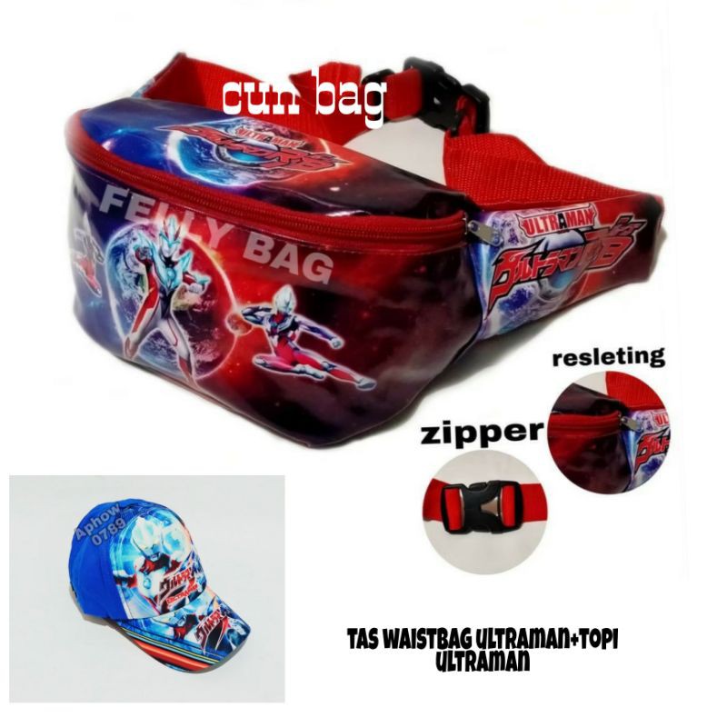 2in1 waistbag ultraman+topi ultraman