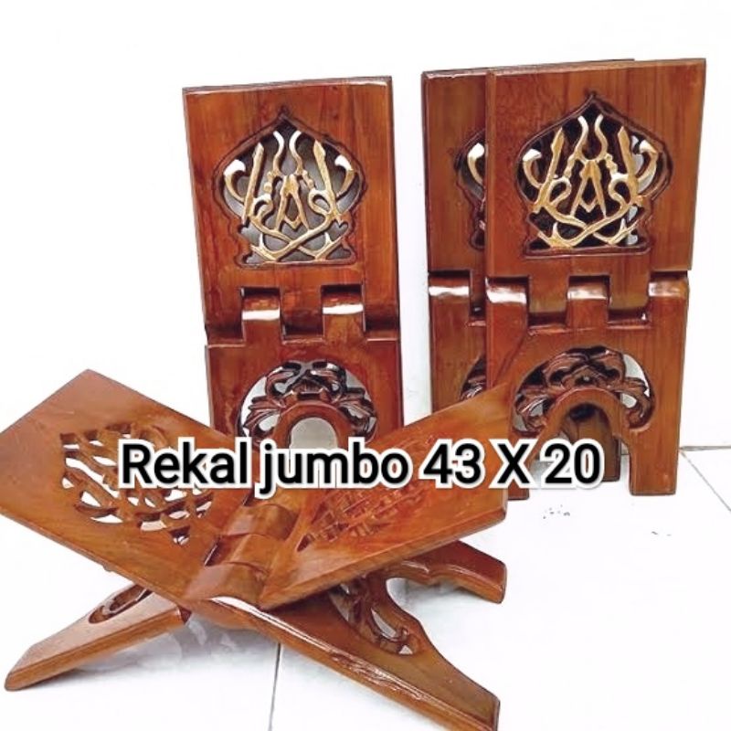 rekal Rekal Alquran kayu jati Jumbo Motif Iqro' size 20 X 43 ..