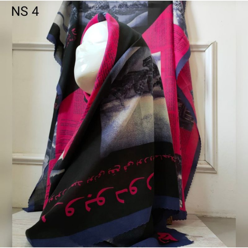 kerudung hijab koran arabic viral segi 4 voal cocok untuk acra juga bisa digunakan hijab santri/umum-NS 4