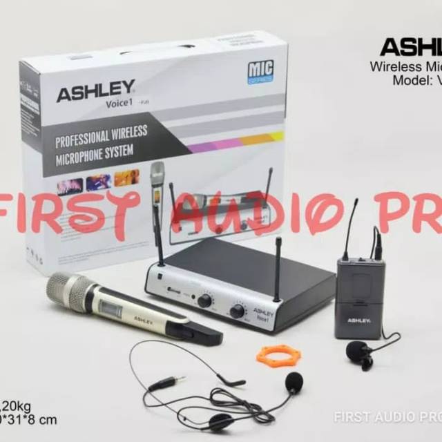 MIC WIRELESS ASHLEY VOICE 1 ( PEGANG + JEPIT + HEADSET