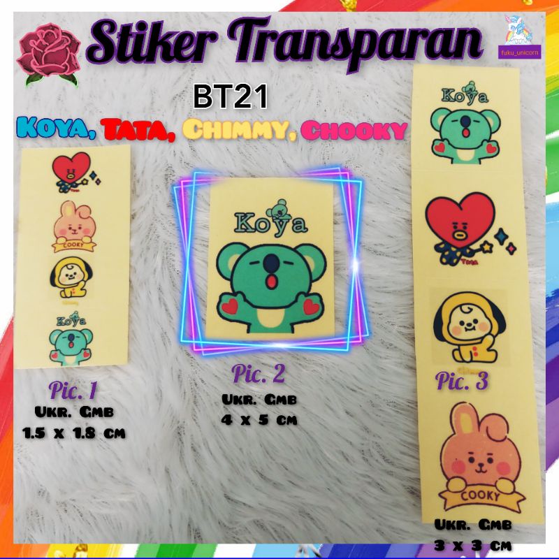 

Stiker Transparan BT21
