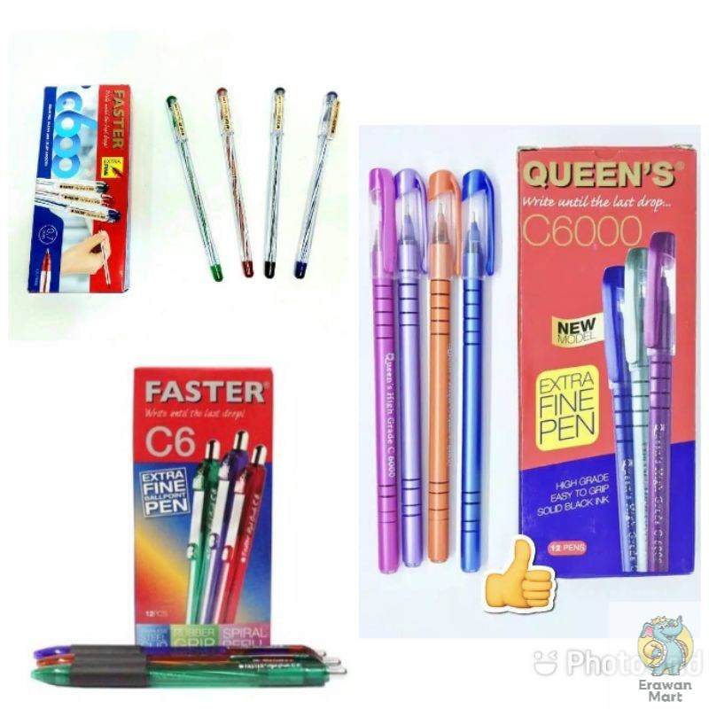

COD - PULPEN HITAM FASTER QUENNS C6000 / C6 / C600 pulpen murah pulpen enak dipakai