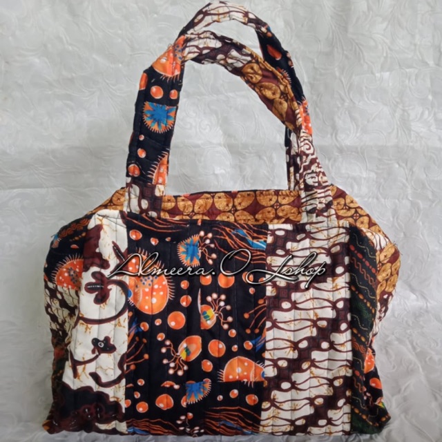 tas balon hand bag tas jinjing kain perca batik / tas travel