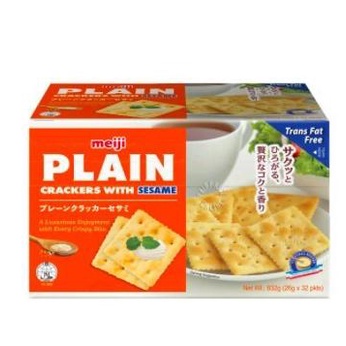 

Biskuit Meiji Plain Crackers With Sesame 32 x 26 Gram