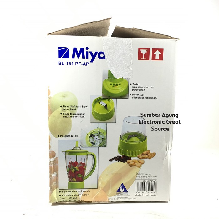 Miyako Blender BL151 PF-AP 151 Besar 1.5L Pemecah Es Batu SNI