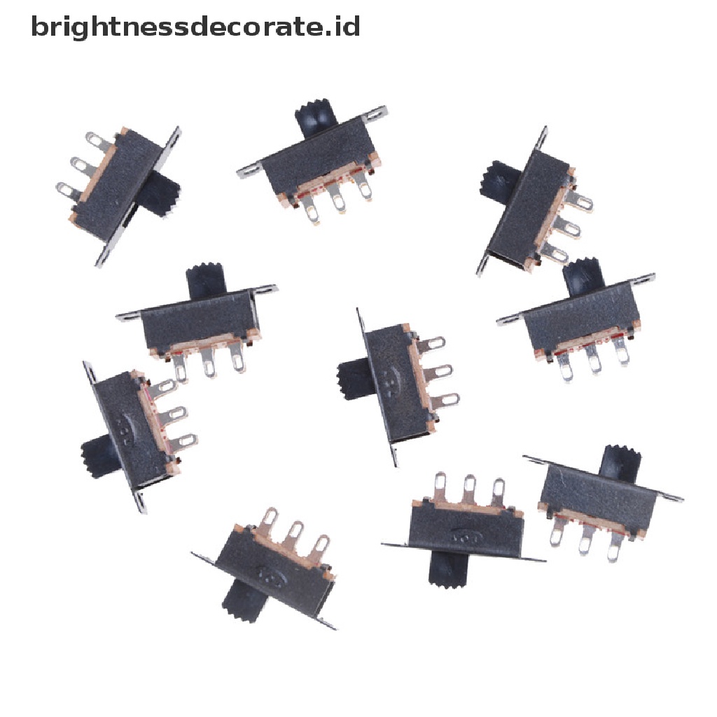 [birth] 10 Pcs 2 Position DPDT 2P2T Panel Mount Vertical Slide Switch 6 Pin 0.5A 50V DC [ID]
