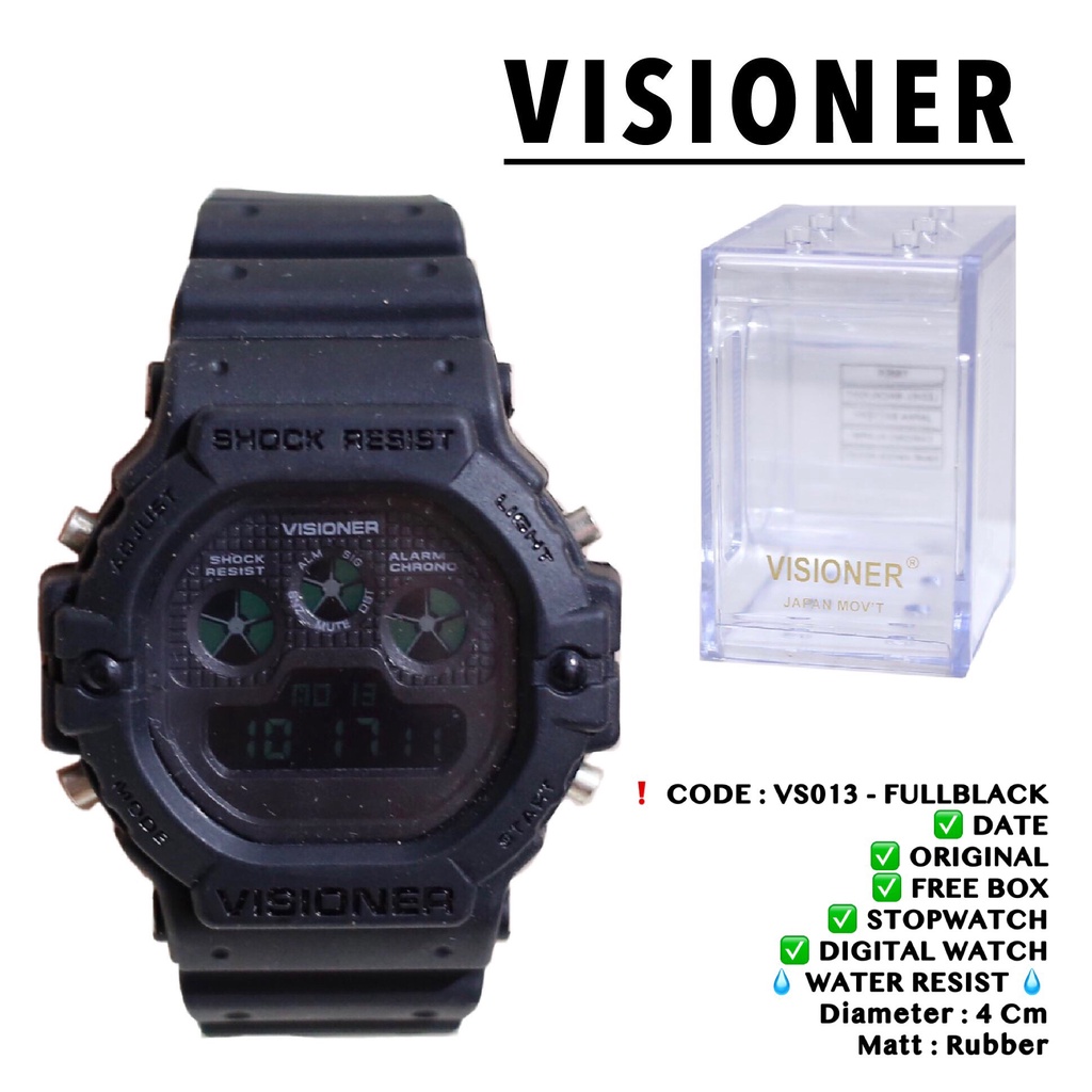 Jam tangan ORIGINAL VISIONER anti air digital watch premium free box garansi 1 th VS013