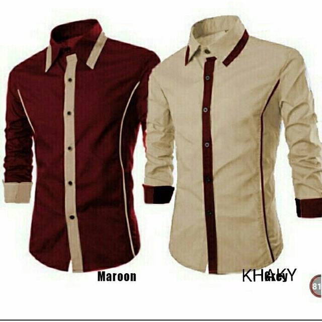 Kemeja Pria ROJER / Bahan Katun / Lengan Panjang / Kemeja Polos [ Size M L XL ]