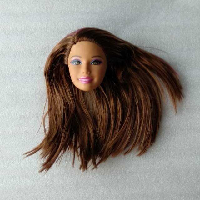 Kepala Barbie Mattel Tan Rambut Coklat