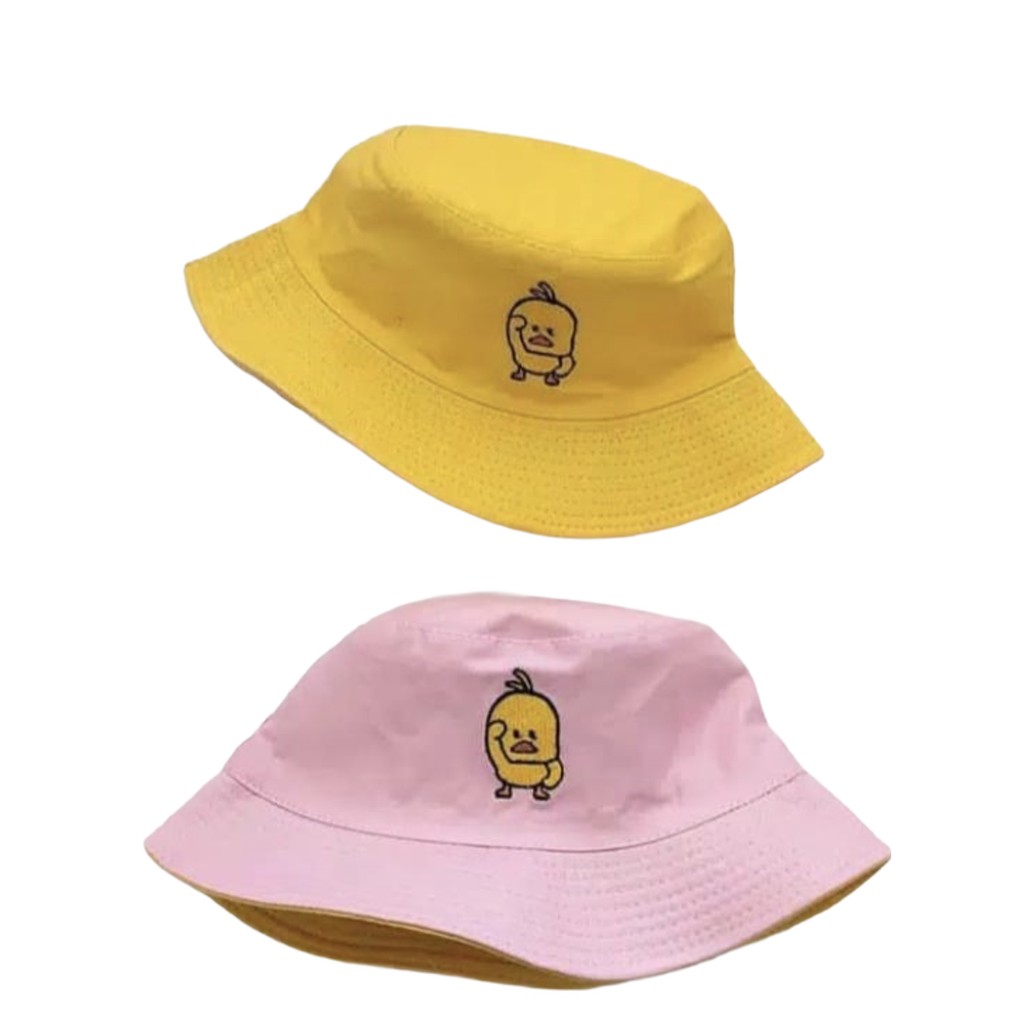 Topi bucket bordir smiley catur premium bolak balik strobery ny kelapa