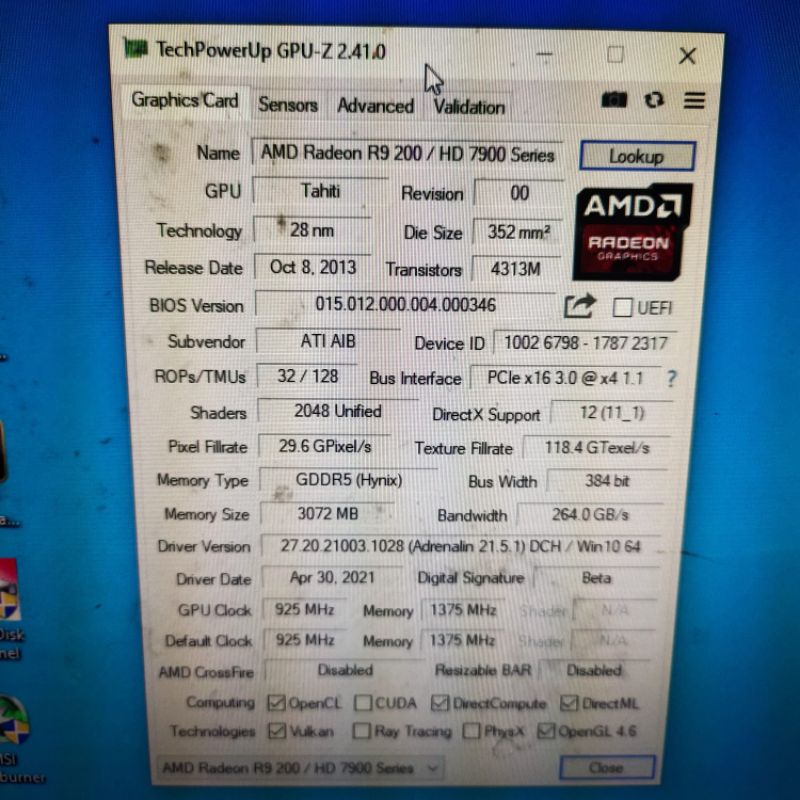 Vga Radeon R9 280X 3Gb GDDR5