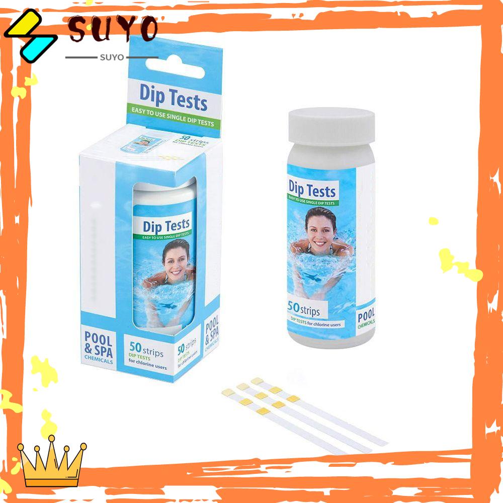 Suyo 50PCS Strip Tes Klorin Dip 3 in 1 Untuk Kolam Renang / SPA