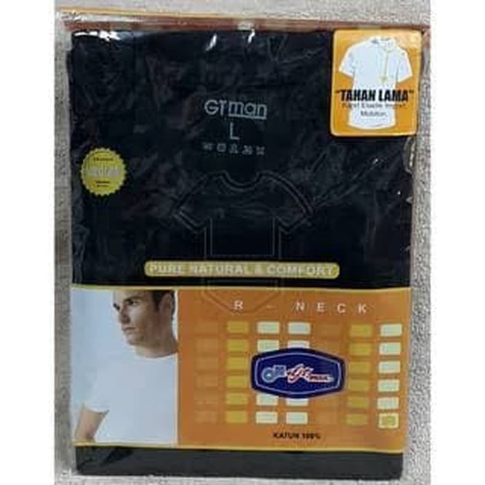 Kaos Oblong GTMan Hitam Kaos Dalam GT Man Pakaian Dalam Pria GT-Man