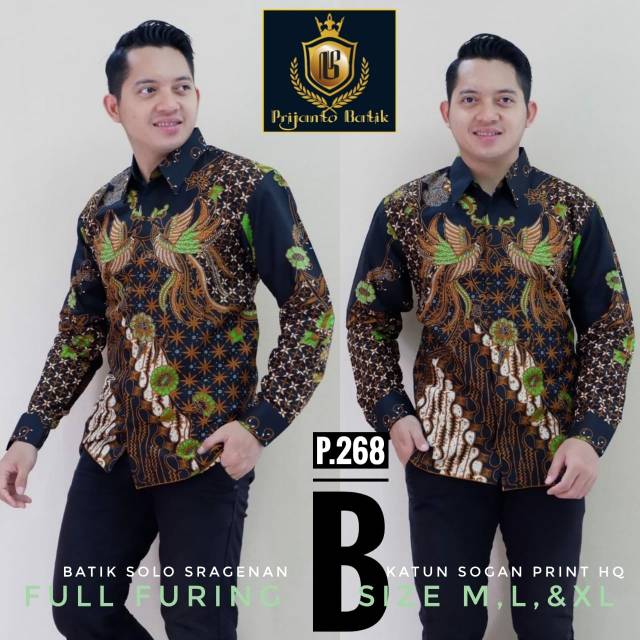 Kemeja Batik Eksklusif Pria Lengan Panjang Motif Butung P268