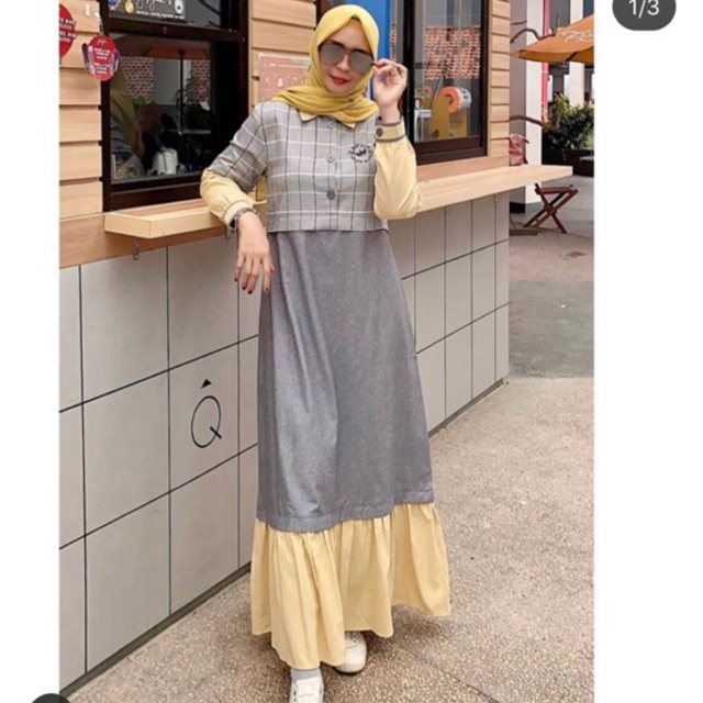 Gamis lockdown grey, by eazy style