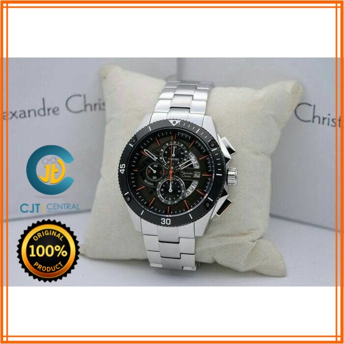 AC 6465 - ALEXANDRE CHRISTIE PRIA - SILVER BLACK - GARANSI RESMI 1TAHUN - MURAH