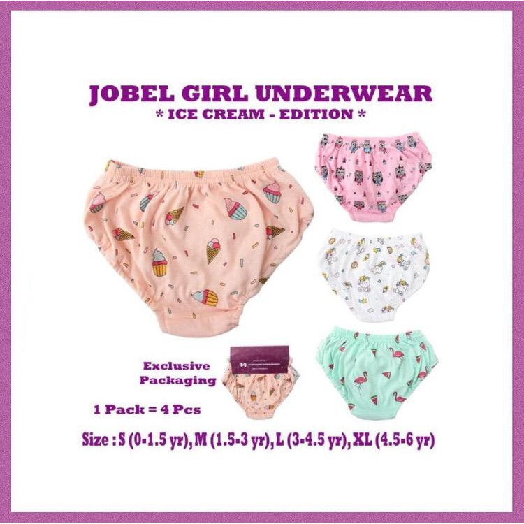 Kazel Jobel Baby Girl Underwear ICE CREAM Edition Celana Dalam isi 4