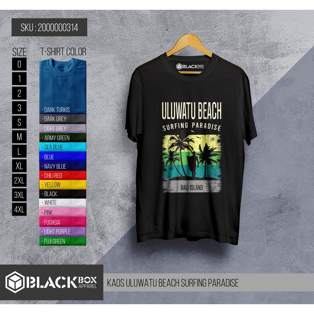 Kaos Distro Uluwatu Beach - Kaos Surfing Pantai Uluwatu - Kaos Bali Premium Quality