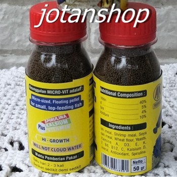 Micro-vit Microvit pakan makanan pelet pellet ikan cupang hias kecil aquarium aquascape