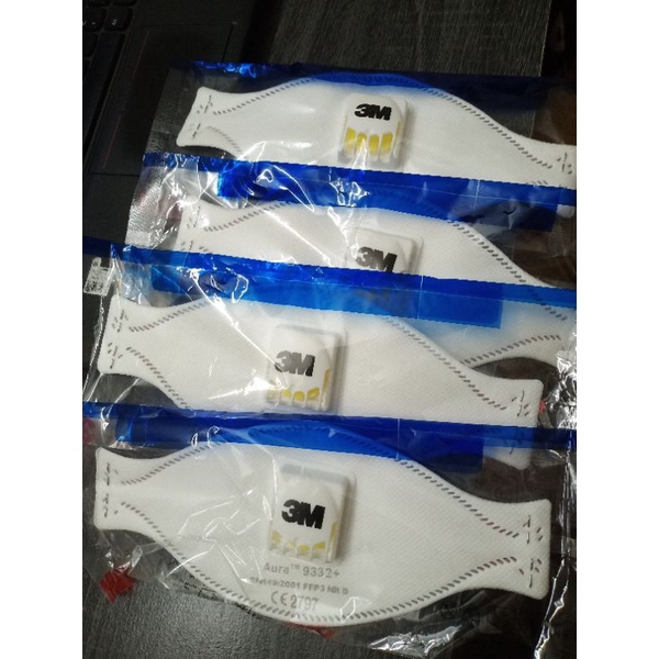 MASKER 3M N95 9332 + AURA 1 BOX ISI 10 PCS