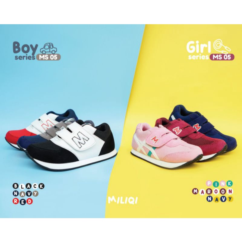 READY STOK sepatu Ms-05 Miliqi /sepatu anak terbaru /sepatu anak terkini