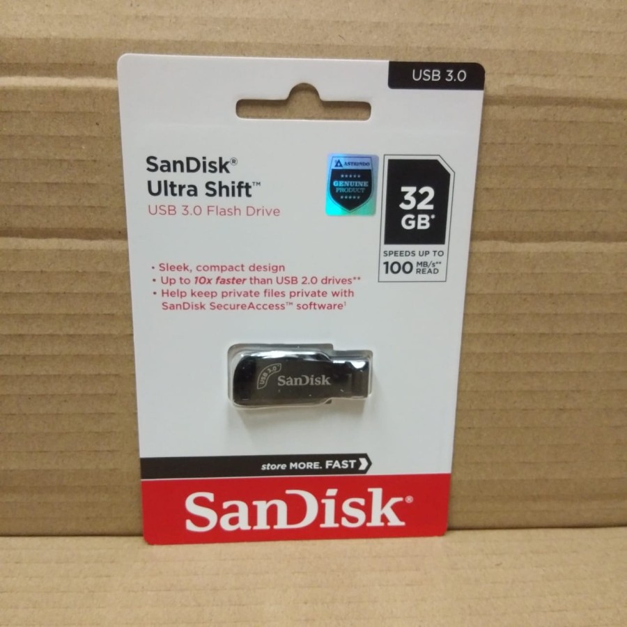 SanDisk Ultra Shift Flashdisk 32GB USB 3.0 CZ410 100MB/s