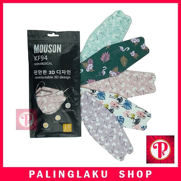 MASKER KF94 MOUSON MOTIF - MASKER MOTIF MOUSON KOREA ALKINDO ISI 10