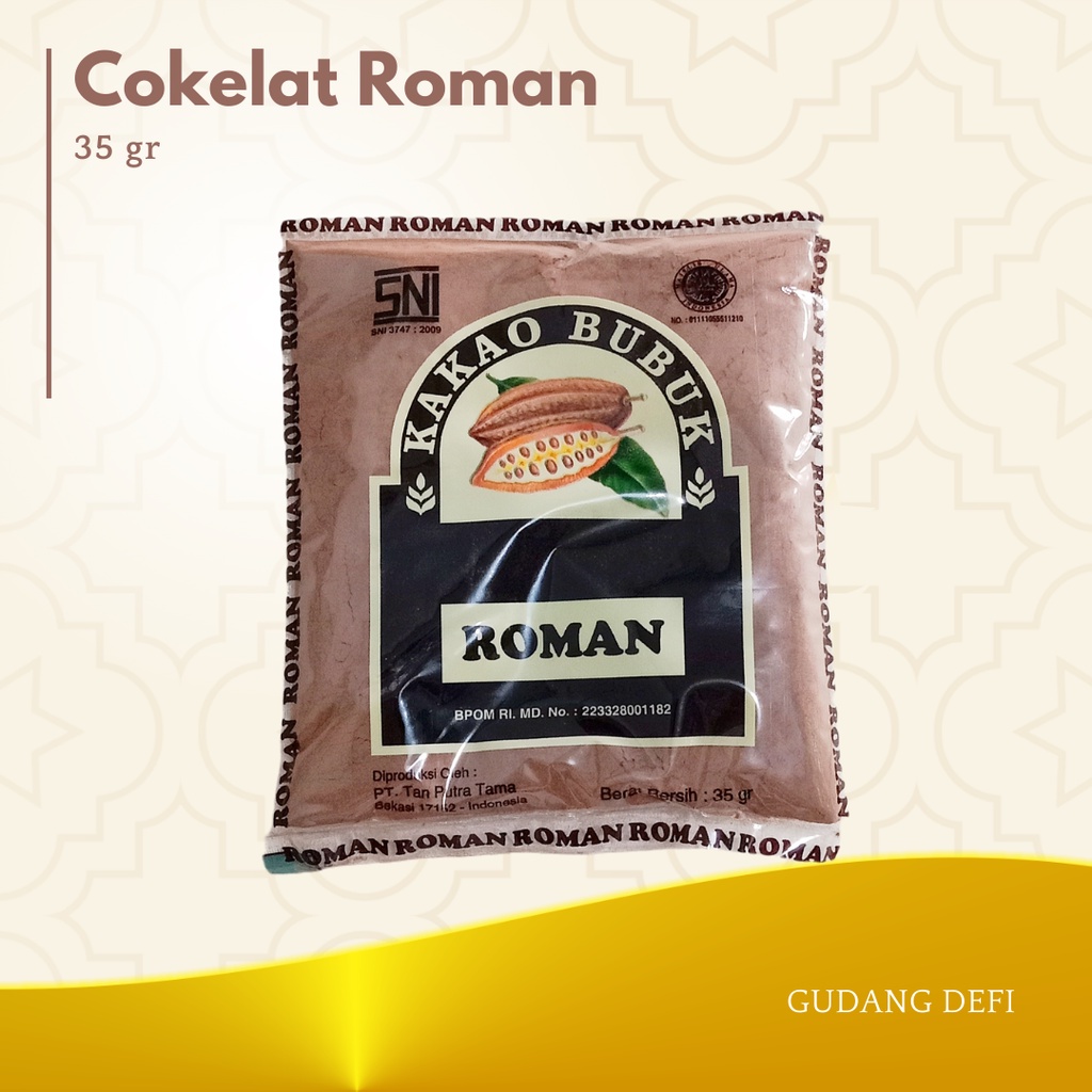 

COKLAT BUBUK ROMAN 35 GRAM/BUBUK KAKAO COKELAT