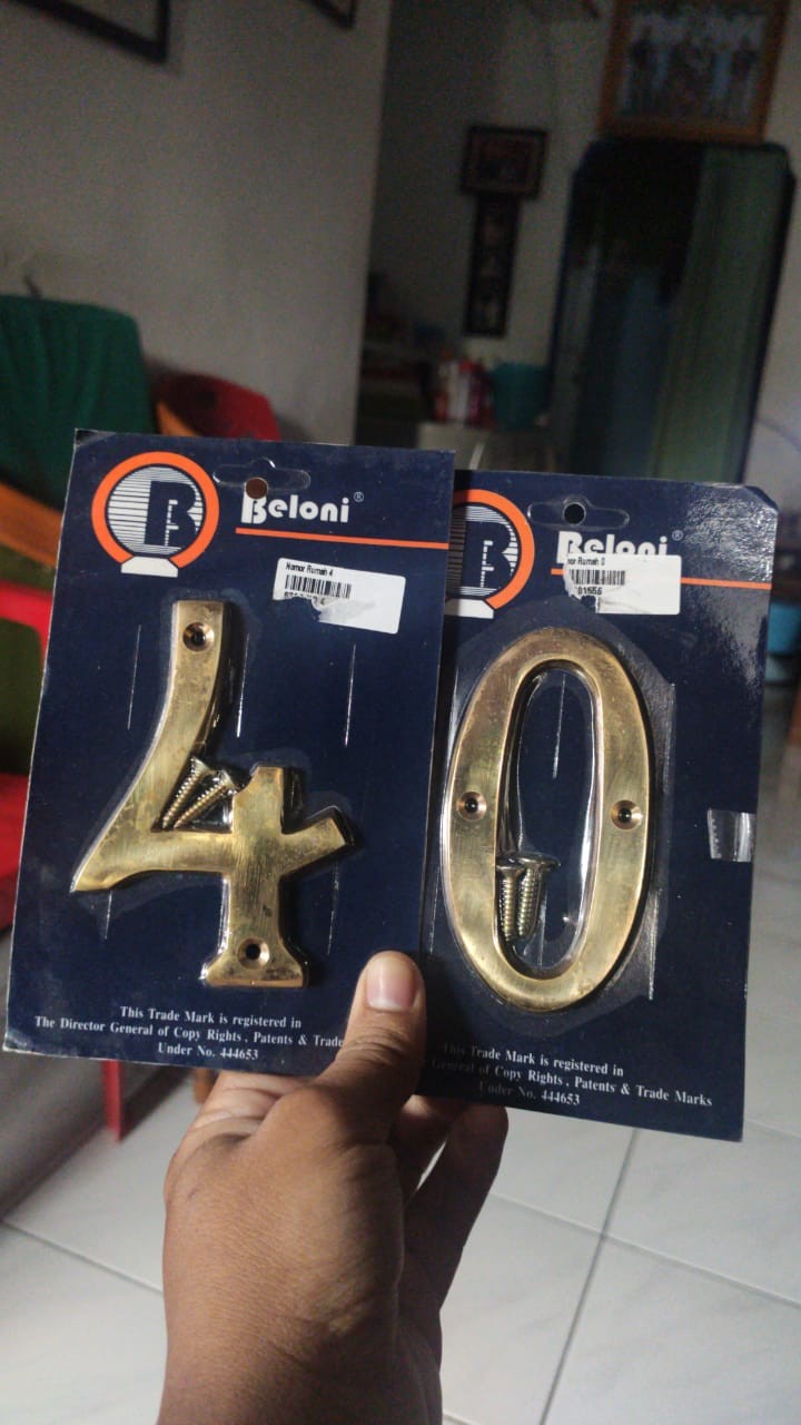 Nomor Dan Huruf Rumah Bahan Metal Chrome Gold