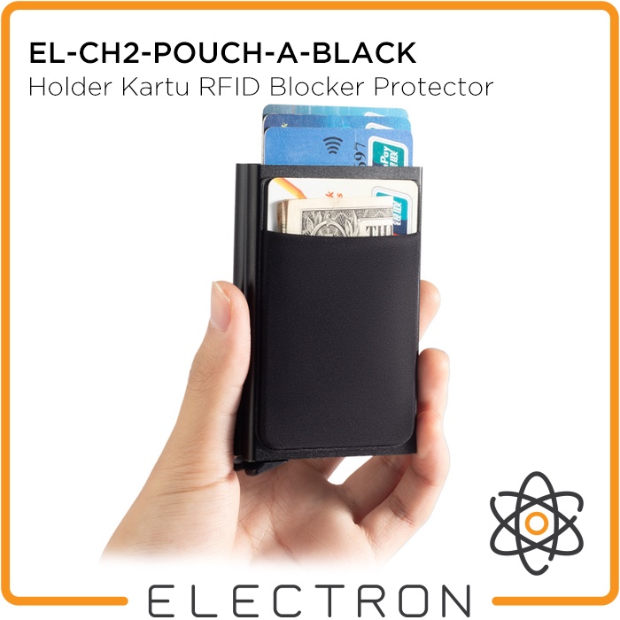 EL-CH2-POUCH-A-BLACK Card Holder Kartu RFID Blocker Protector Smart