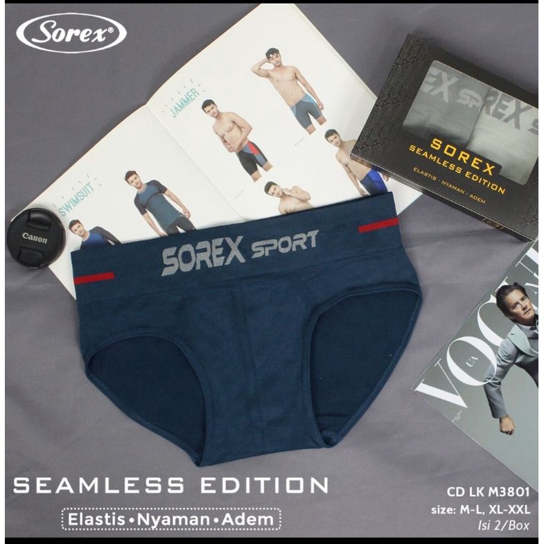 2 pcs Celana Dalam Pria Sorex 3801  Sport Seamless/Sorex Men