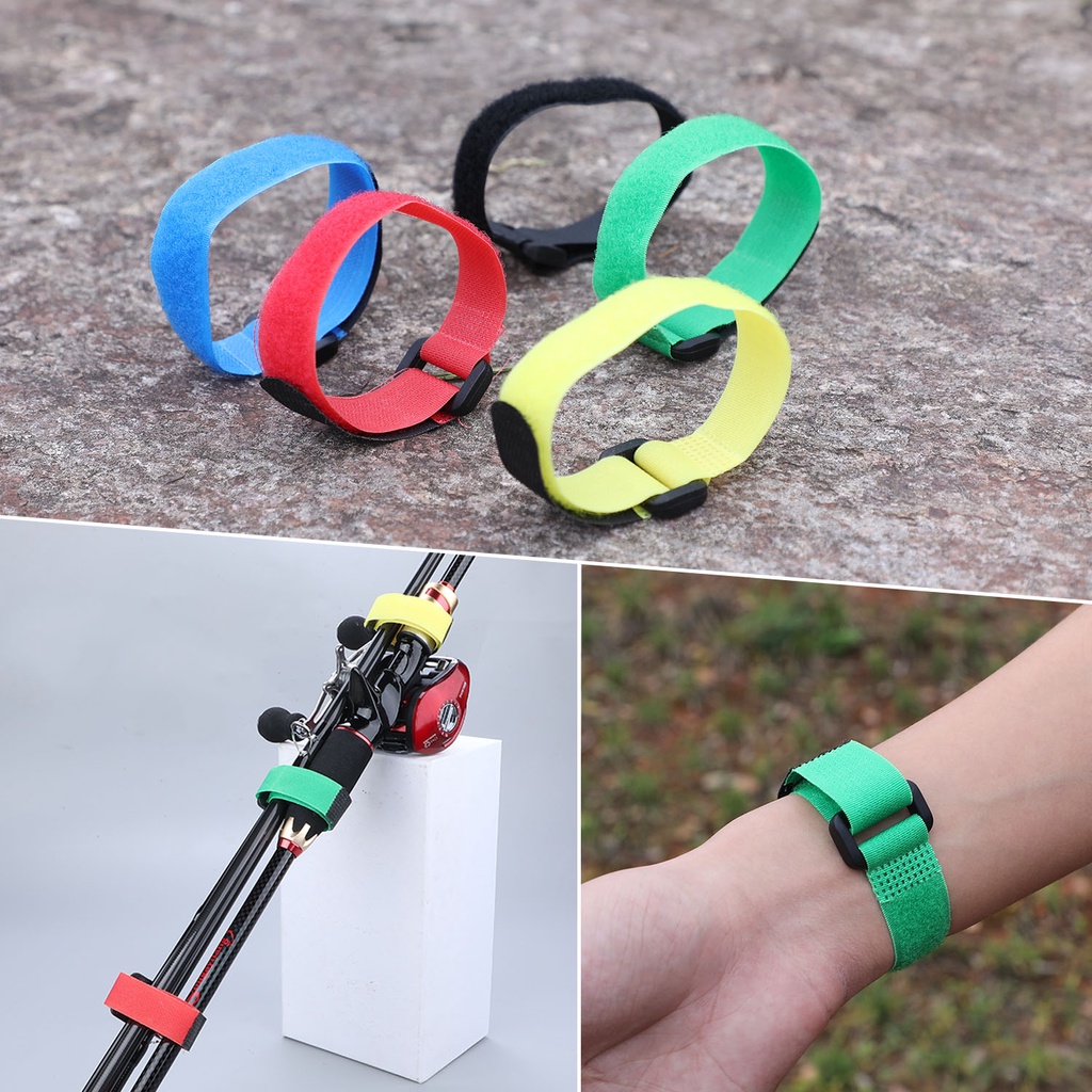 1 Pc Tali Pengikat Mengikat Pancing Portable strap untuk tiang Outdoor Fishing Belt 5 warna Fishing Rod Reel Line Strap Pengikat Tongkat Pancing Elastis Fish Tank Straps Gear