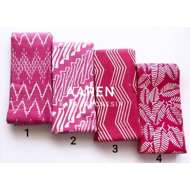 Kain batik cap garutan satu warna, pink, pink fanta