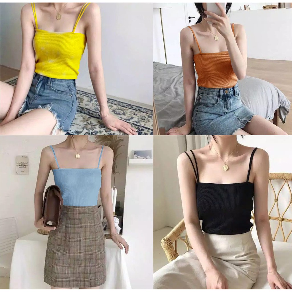 Tq88indonesia Baju Tanktop Wanita Terbaru / Tanktop Jedar RIB /  Baju You Can see Cewek / Pakaian Seksi Wanita / Singlet Wanita / Ootd / Outfit